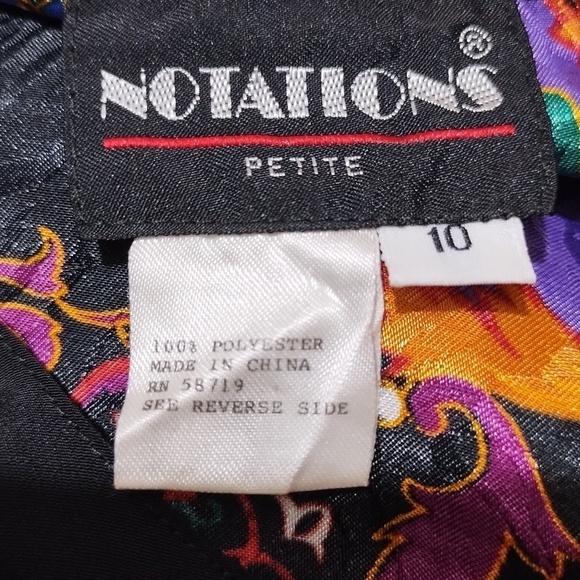 Vintage Notations Blouse Sz 10 - Picture 3 of 3